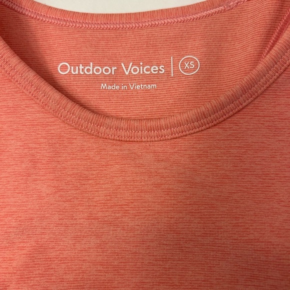 Outdoor Voices Athena Crop Sports Bra Top Peach Orange Sz XS Racerback High Neck - Picture 2 of 6